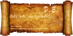 Dékány Enikő névjegykártya