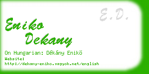 eniko dekany business card